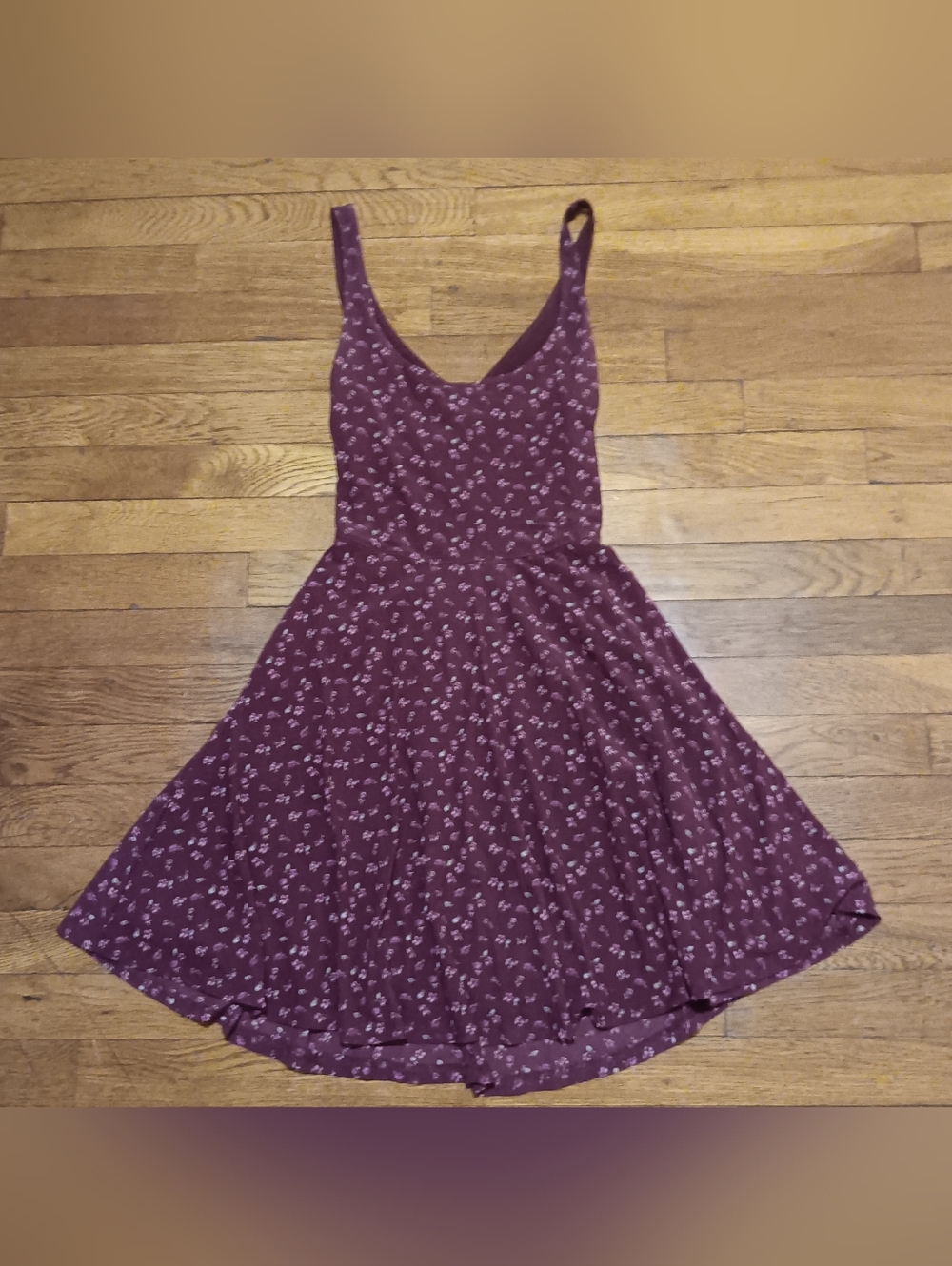 Abercrombie & Fitch Plum Floral Scoop-Neck Midi Dress